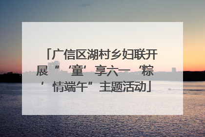广信区湖村乡妇联开展“‘童’享六一‘粽’情端午”主题活动