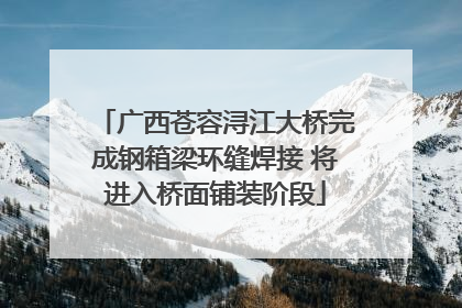 广西苍容浔江大桥完成钢箱梁环缝焊接 将进入桥面铺装阶段
