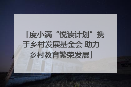 度小满“悦读计划”携手乡村发展基金会 助力乡村教育繁荣发展