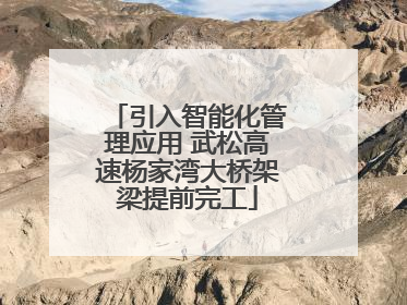 引入智能化管理应用 武松高速杨家湾大桥架梁提前完工