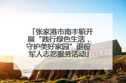张家港市南丰镇开展“践行绿色生活，守护美好家园”退役军人志愿服务活动