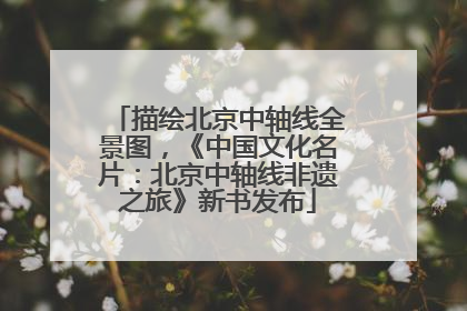 描绘北京中轴线全景图，《中国文化名片：北京中轴线非遗之旅》新书发布