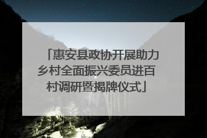 惠安县政协开展助力乡村全面振兴委员进百村调研暨揭牌仪式