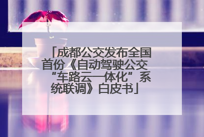 成都公交发布全国首份《自动驾驶公交“车路云一体化”系统联调》白皮书