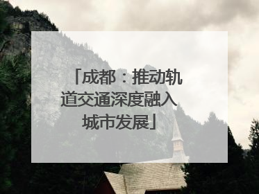 成都：推动轨道交通深度融入城市发展