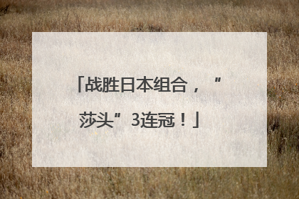 战胜日本组合，“莎头”3连冠！