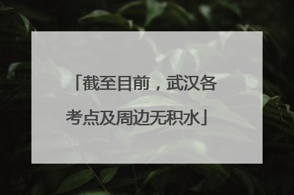 截至目前，武汉各考点及周边无积水