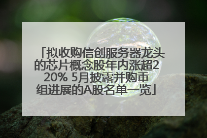 拟收购信创服务器龙头的芯片概念股年内涨超220% 5月披露并购重组进展的A股名单一览