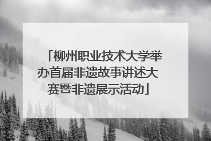 柳州职业技术大学举办首届非遗故事讲述大赛暨非遗展示活动
