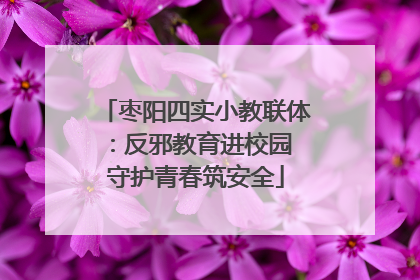 枣阳四实小教联体：反邪教育进校园 守护青春筑安全