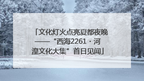 文化灯火点亮夏都夜晚——“西海2261・河湟文化大集”首日见闻