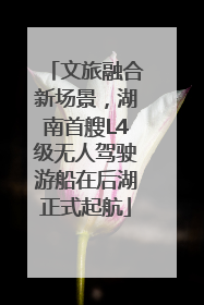 文旅融合新场景，湖南首艘L4级无人驾驶游船在后湖正式起航