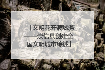 文明花开满城芳——崇信县创建全国文明城市综述