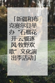 新疆和布克赛尔县举办“石榴花开·云骥逐风·牧野欢歌”文化演出季活动