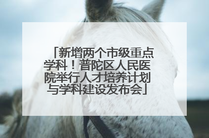 新增两个市级重点学科！普陀区人民医院举行人才培养计划与学科建设发布会