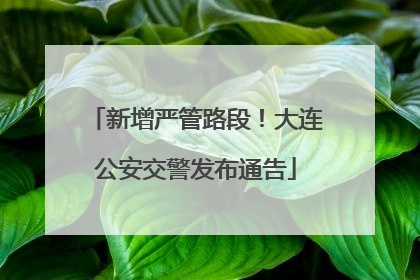 新增严管路段！大连公安交警发布通告