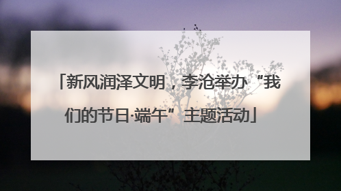 新风润泽文明，李沧举办“我们的节日·端午”主题活动
