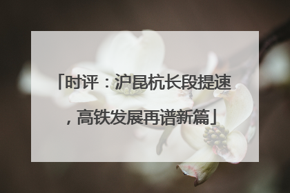 时评：沪昆杭长段提速，高铁发展再谱新篇
