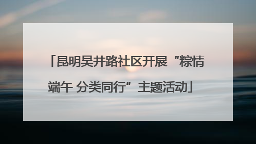 昆明吴井路社区开展“粽情端午 分类同行”主题活动