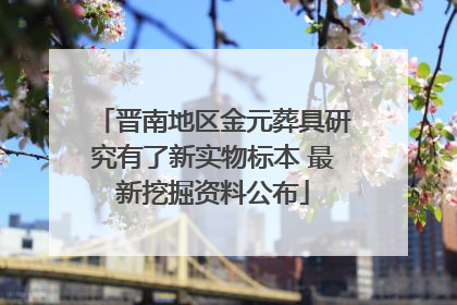 晋南地区金元葬具研究有了新实物标本 最新挖掘资料公布