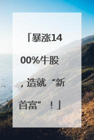 暴涨1400%牛股，造就“新首富”！