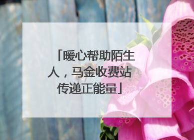 暖心帮助陌生人，马金收费站传递正能量