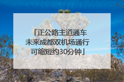 正公路主道通车 未来成都双机场通行可缩短约30分钟