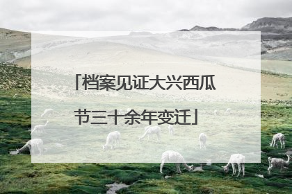 档案见证大兴西瓜节三十余年变迁