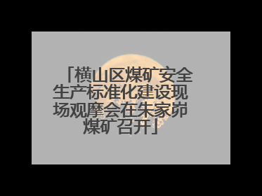 横山区煤矿安全生产标准化建设现场观摩会在朱家峁煤矿召开