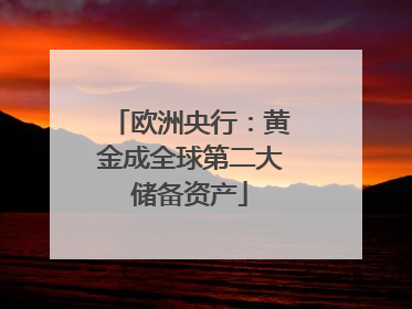 欧洲央行：黄金成全球第二大储备资产