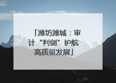 潍坊潍城：审计“利剑”护航高质量发展