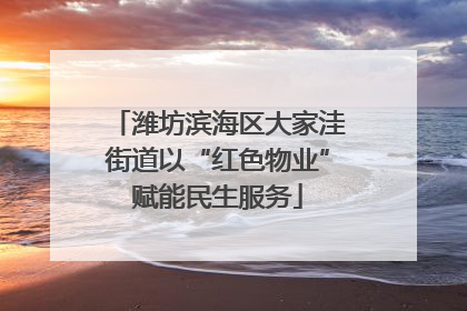 潍坊滨海区大家洼街道以“红色物业”赋能民生服务