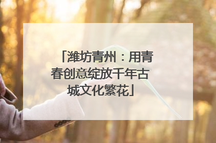 潍坊青州：用青春创意绽放千年古城文化繁花