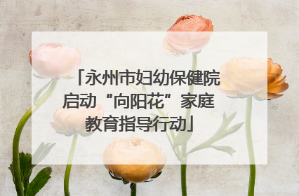 永州市妇幼保健院启动“向阳花”家庭教育指导行动