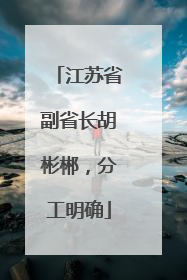 江苏省副省长胡彬郴，分工明确