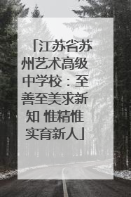 江苏省苏州艺术高级中学校：至善至美求新知 惟精惟实育新人