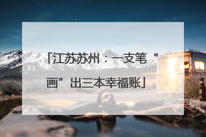 江苏苏州：一支笔“画”出三本幸福账