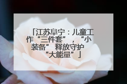 江苏阜宁：儿童工作“三件套”，“小装备” 释放守护 “大能量”