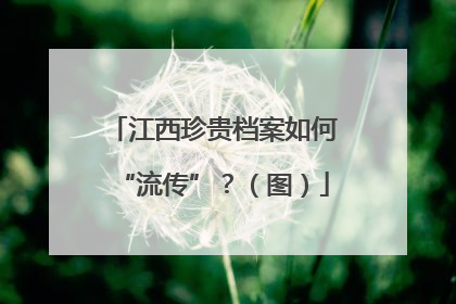 江西珍贵档案如何“流传”？（图）
