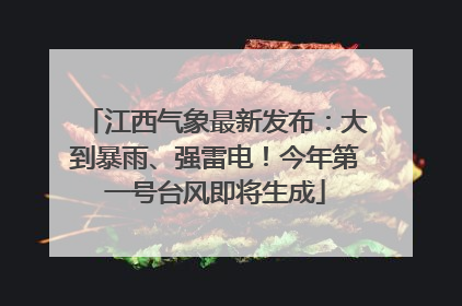 江西气象最新发布：大到暴雨、强雷电！今年第一号台风即将生成