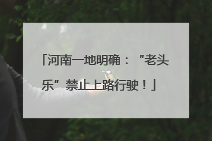 河南一地明确：“老头乐”禁止上路行驶！