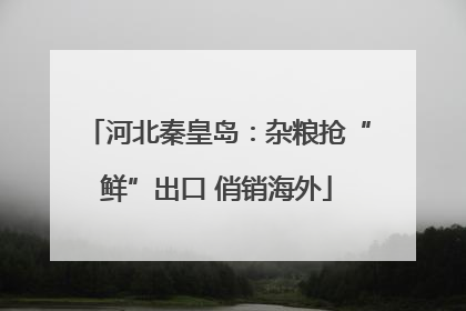 河北秦皇岛：杂粮抢“鲜”出口 俏销海外