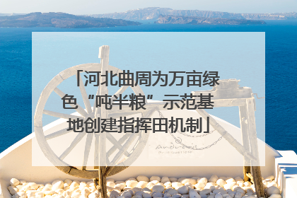 河北曲周为万亩绿色“吨半粮”示范基地创建指挥田机制