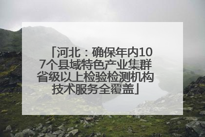 河北：确保年内107个县域特色产业集群省级以上检验检测机构技术服务全覆盖