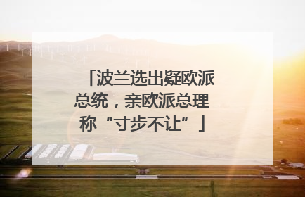 波兰选出疑欧派总统，亲欧派总理称“寸步不让”
