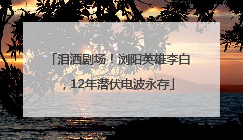 泪洒剧场！浏阳英雄李白，12年潜伏电波永存