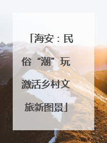 海安：民俗“潮”玩激活乡村文旅新图景