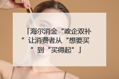 海尔消金“政企双补”让消费者从“想要买”到“买得起”