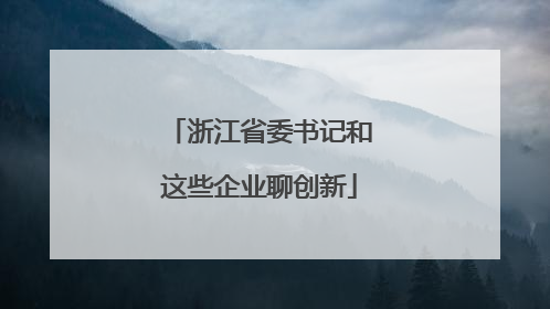 浙江省委书记和这些企业聊创新