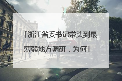 浙江省委书记带头到最薄弱地方调研，为何